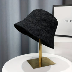 Chiffon Embossed Thin Bucket Hat Solid Breathable Sun Hat