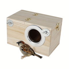 Wooden Bird Breeding Box for Lovebirds Cockatiels Budgies Conures