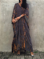  Boho Cover Up Women's Plus Striped Maxi Kaftan Cover Up Dress