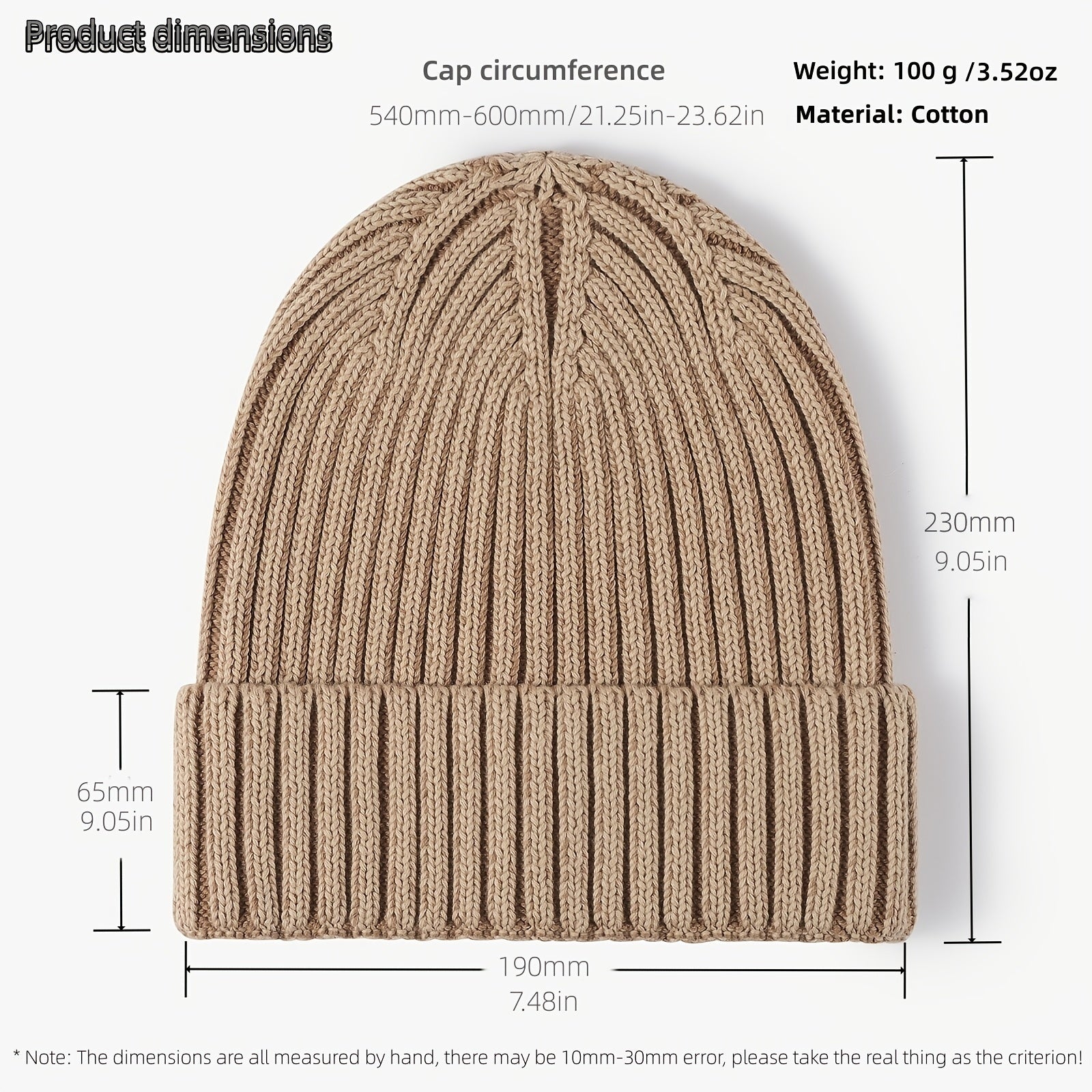 Men's Winter Knitted Cuffed Beanie Hat Ear Protection