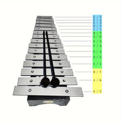 15 Note Silvery Metal Glockenspiel Music Instrument Percussion