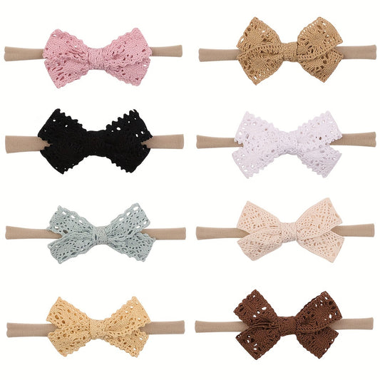 Infant Baby Nylon Soft Hairband Plaid Bow Headband