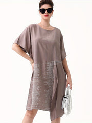  Colorblock Short Sleeve Tee Dress