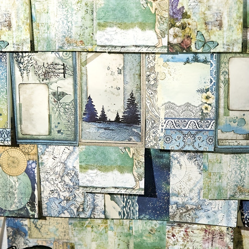 Vintage Flower & Butterfly Scrapbooking Paper, 60 Sheets