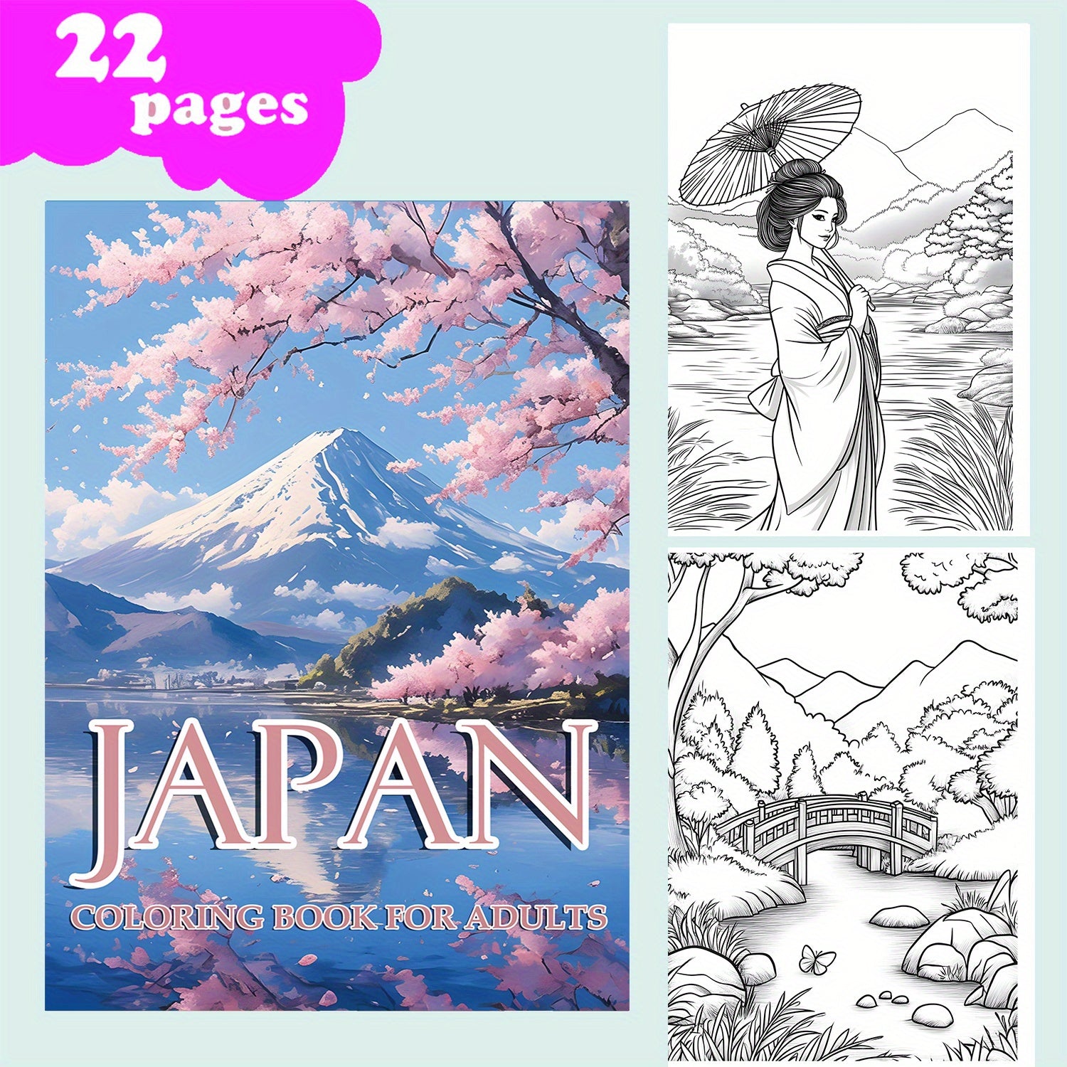 Japanese Landscape Coloring Book for Kids