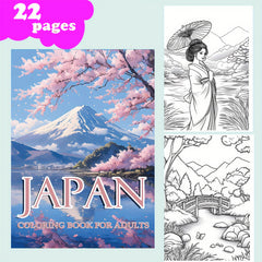 Japanese Landscape Coloring Book for Kids