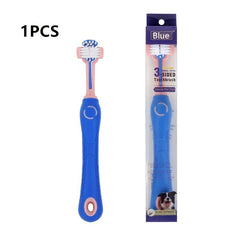 Pet Toothbrush for Teeth Cleaning, Bad Breath Care Supplies, 3-Sided Brush