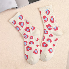 3 Pairs Heart & Strawberry Mid Tube Socks Women's Stockings