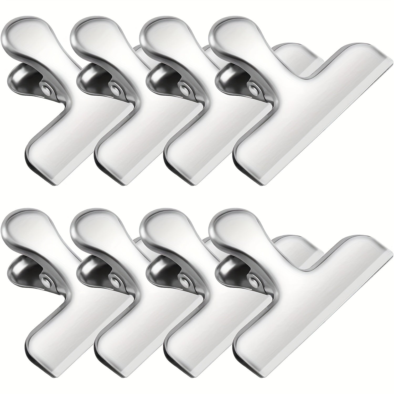 8pcs Stainless Steel Chip Clips Fresh keeping Clip Sealing Clip