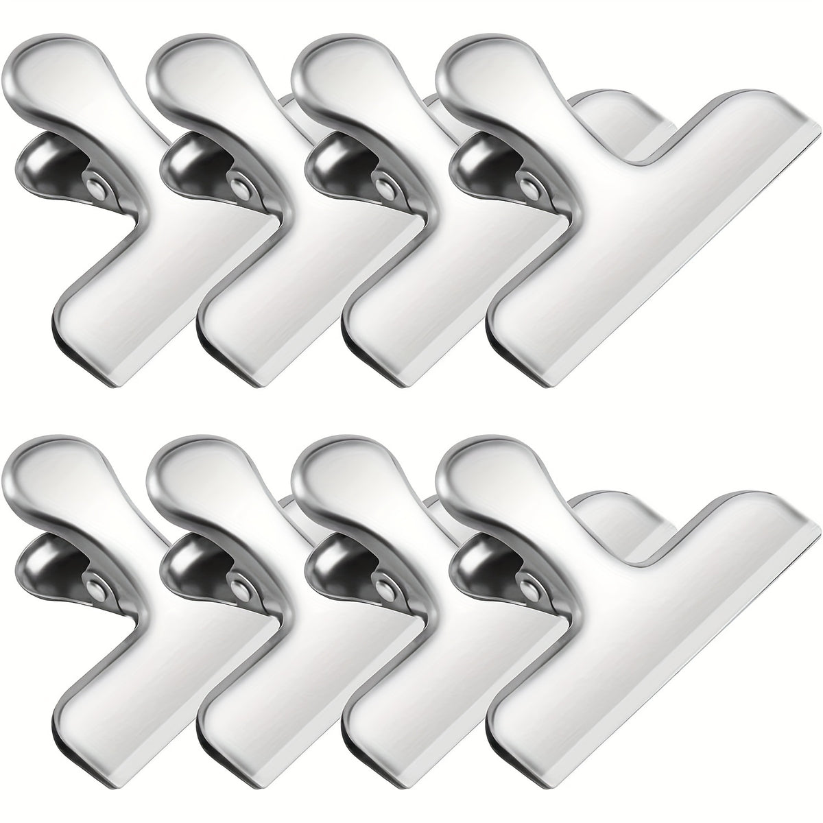 8pcs Stainless Steel Chip Clips Fresh keeping Clip Sealing Clip