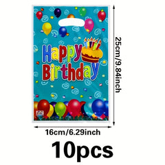 10pcs Colorful Happy Birthday Party Gift Bags