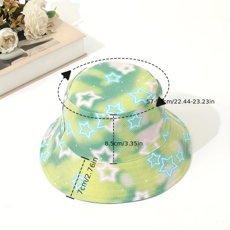 Star Print Bucket Hat Unisex Couple Style Hat