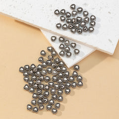 100pcs Retro Heart Beads DIY Jewelry Making Accessories
