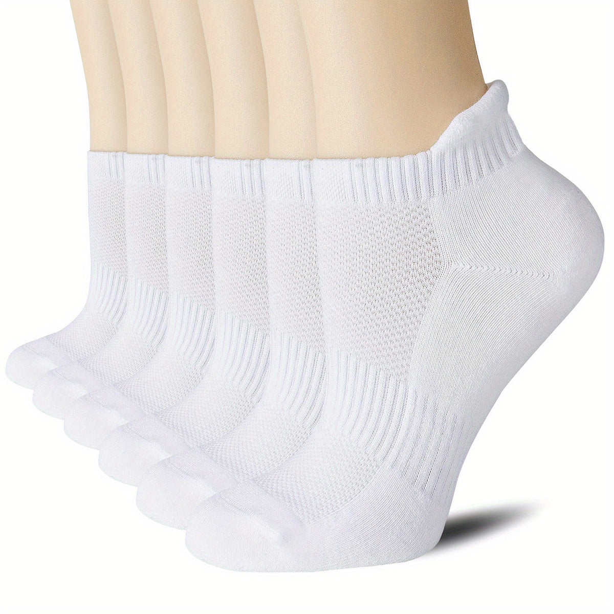 6 Pairs Low Cut Ankle Socks for Running Breathable Moisture Wicking Durable
