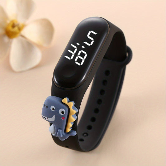 Kids Dinosaur LED Screen Watch Silicone Strap Outdoor Accessory