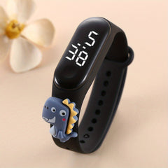 Kids Dinosaur LED Screen Watch Silicone Strap Outdoor Accessory