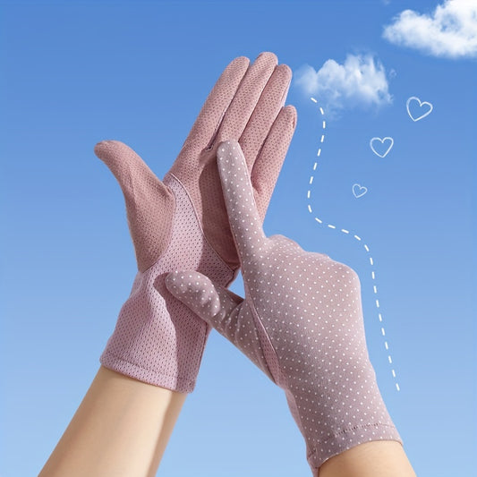 Silk Cold Feeling Gloves Lightweight Breathable Sun Protection Gloves