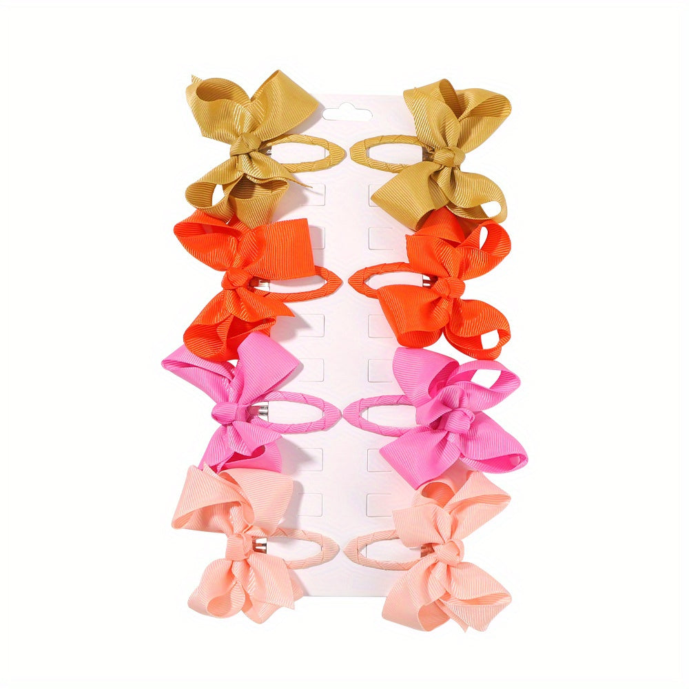 8pcs Bow Hair Clips for Baby Girls