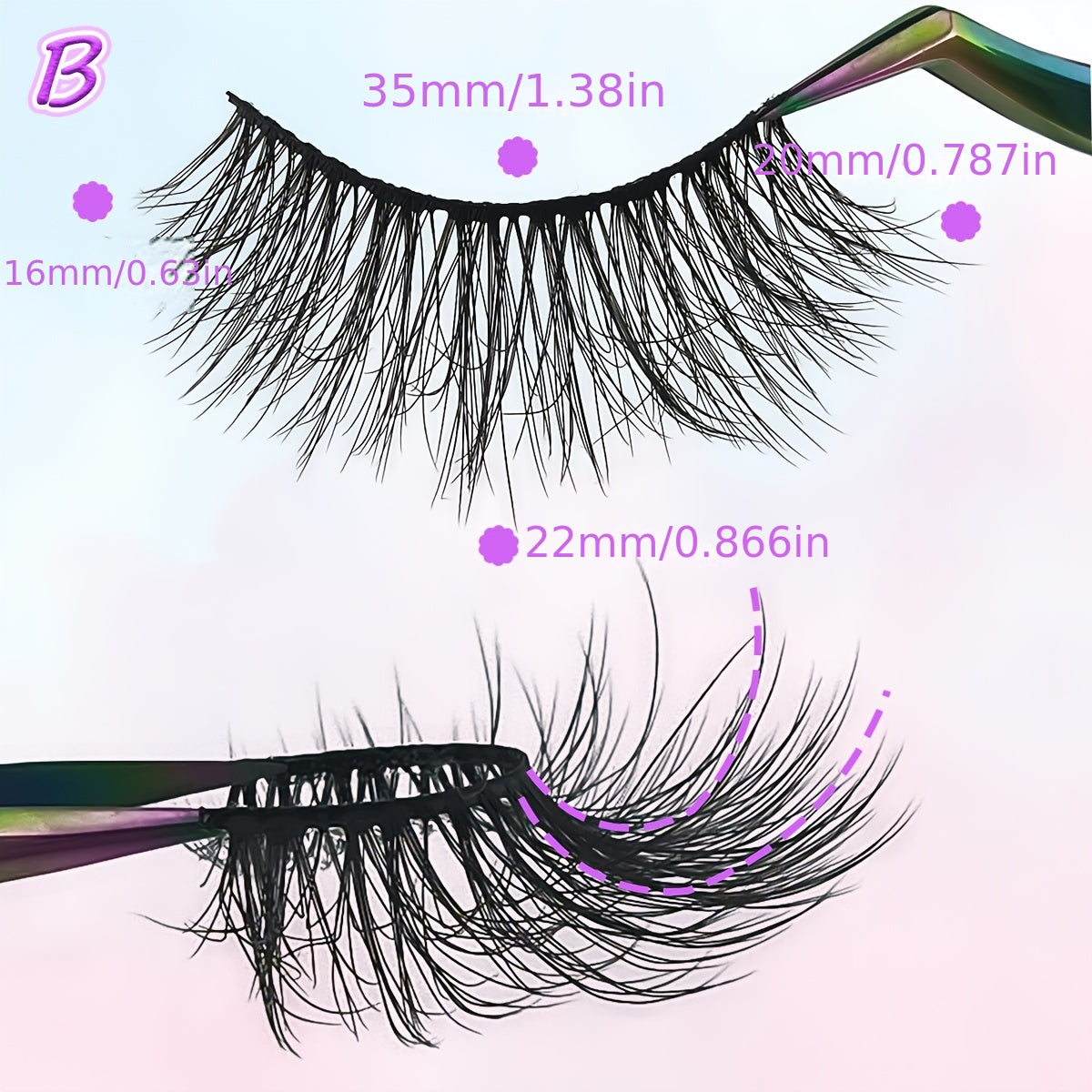 22mm Fluffy Volume Cat Eye Faux Mink Eyelashes