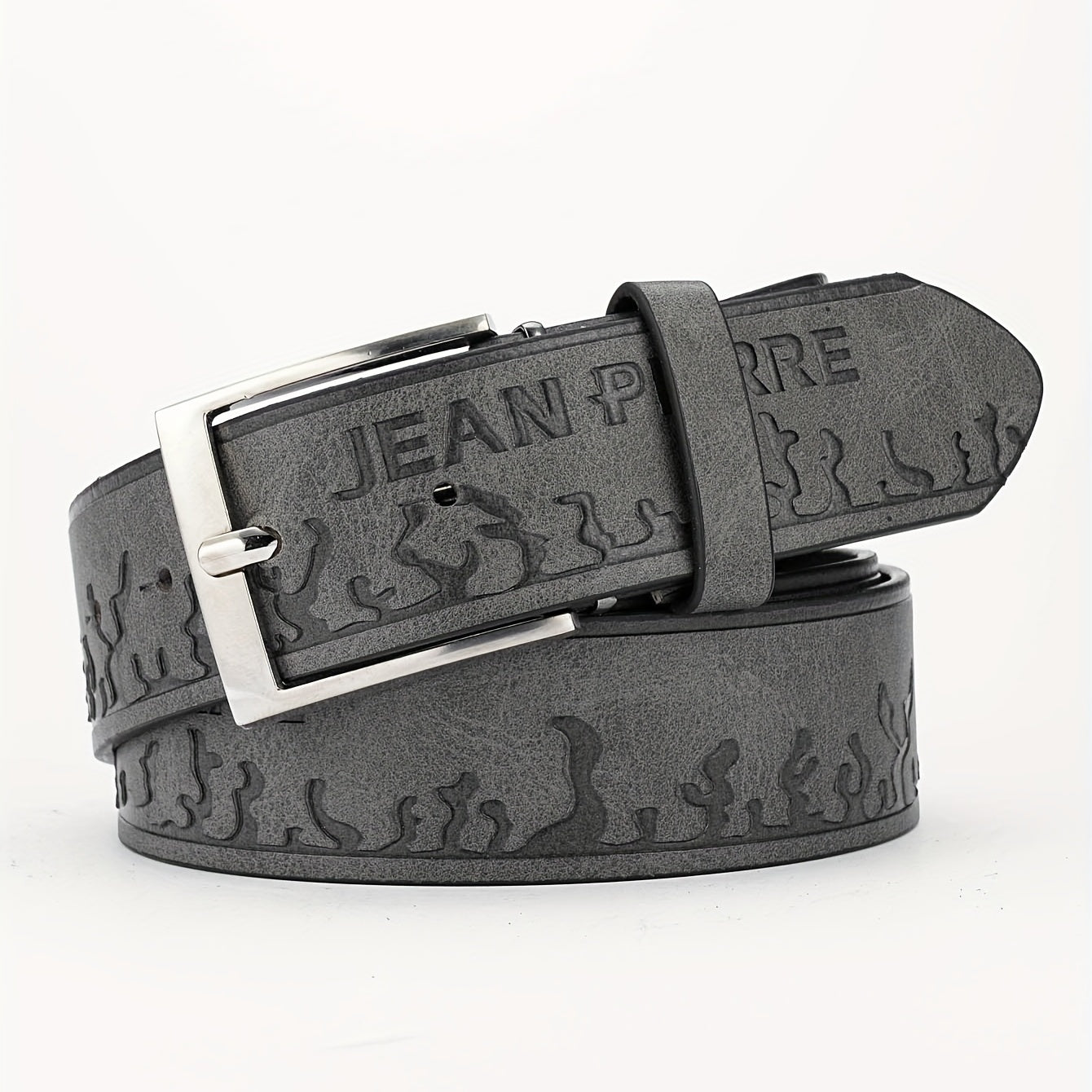 1pc Alloy Buckle PU Striped Belt Access...