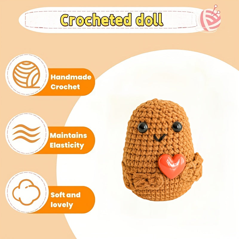 Crochet Potato Doll Red Heart Soft Fabric Desktop Decor Gift for Friend