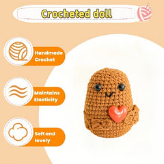 Crochet Potato Doll Red Heart Soft Fabric Desktop Decor Gift for Friend