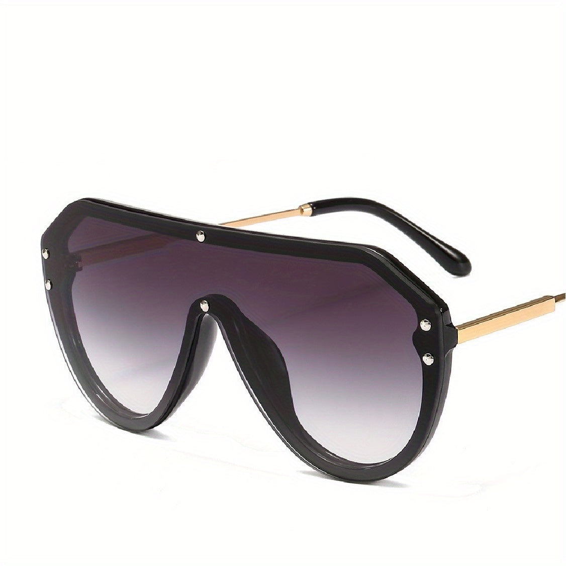 Y2K Aviator Sunglasses Punk Rivet UV400 Sun Shades for Beach Party Club