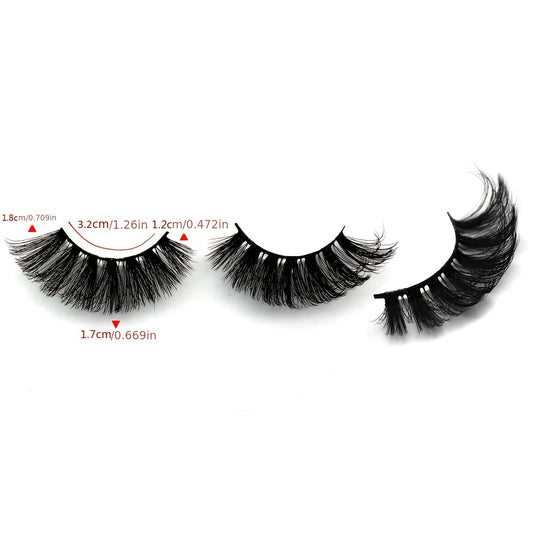 7 Pairs 18mm False Eyelashes Thick Curling - Cat Eye Look