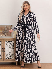  Colorblock V Neck Maxi Dress With Belt