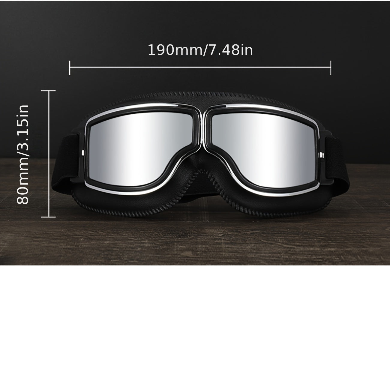 Vintage PU Leather Goggles Windproof Motorcycle Goggles