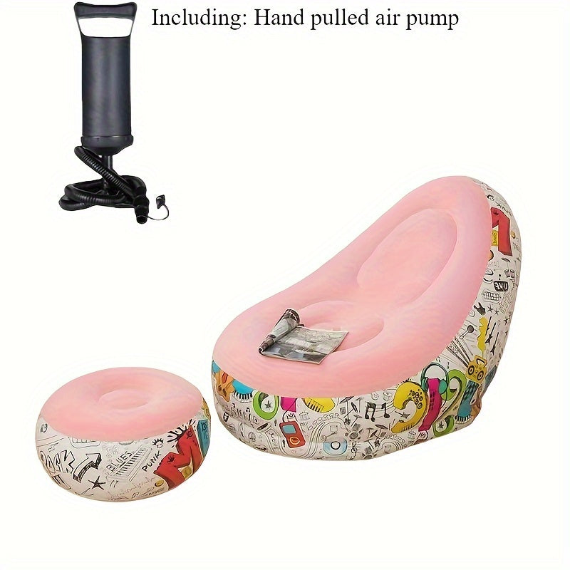 Fashionable Inflatable Leisure Sofa Chairs Set with Footstools