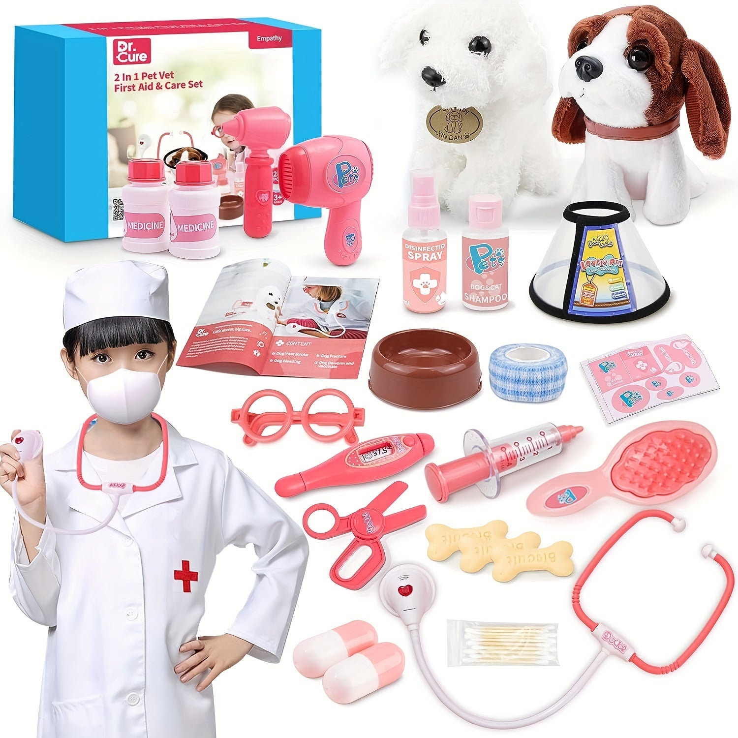 28pc 2-In-1 Pet Vet First Aid & Care Set - Halloween Gift