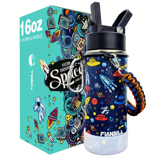 480ml Colorful Stainless Steel Water Bottle Double Layer Leakproof Cup