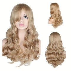 60cm Long Body Wave Hair Wig Synthetic Fiber Natural Looking for Women