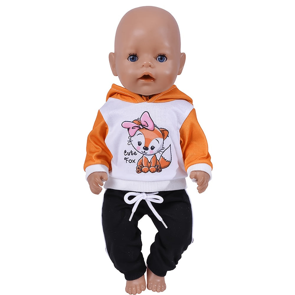 2pcs Cute Animal Pattern Doll Outfits Set for 14-18 Inch Dolls