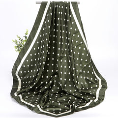 Polka Dot Print 88 Square Scarf Lightweight Silk Faux Scarf