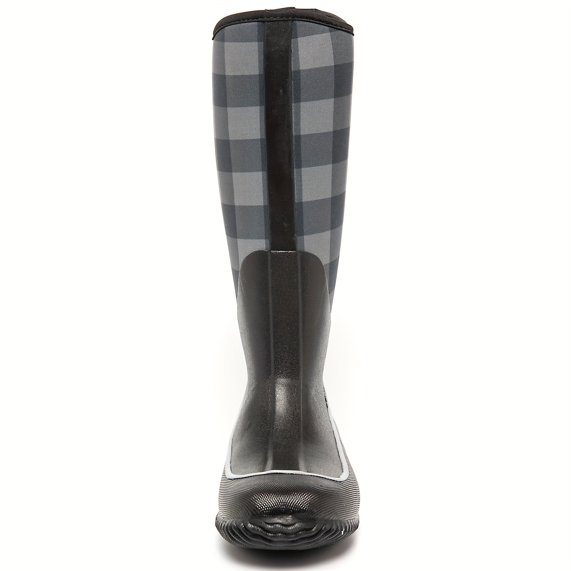 Women's Plaid Print Rain Boots Waterproof Non-slip Outdoor Shoes