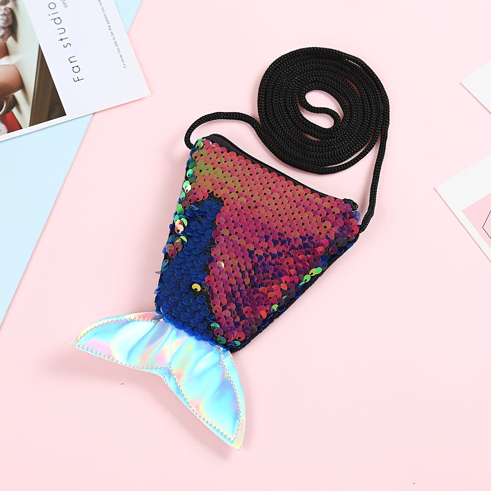 Sequin Mermaid Tail Shoulder Bag Messenger Coin Purse Wallet Crossbody