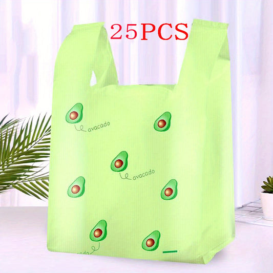 25pcs Avocado Pattern Tote Bag for Wedding Birthday Party Gift Packing