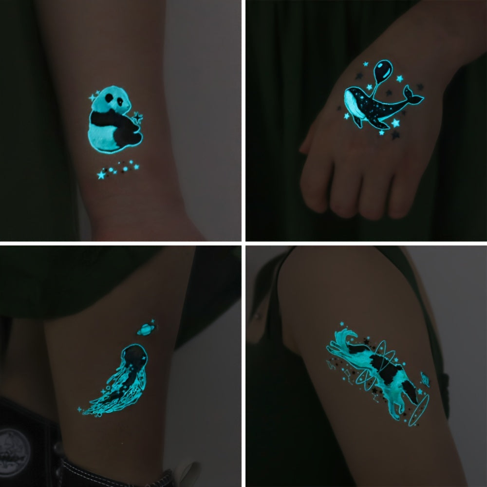 12 Sheets Luminous Tattoo Stickers for Nightclub Parties