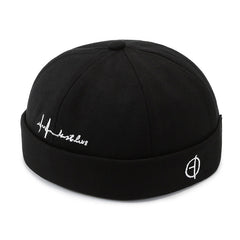 Embroidered Beanie Hat Retro Sailor Brimless Docker Caps