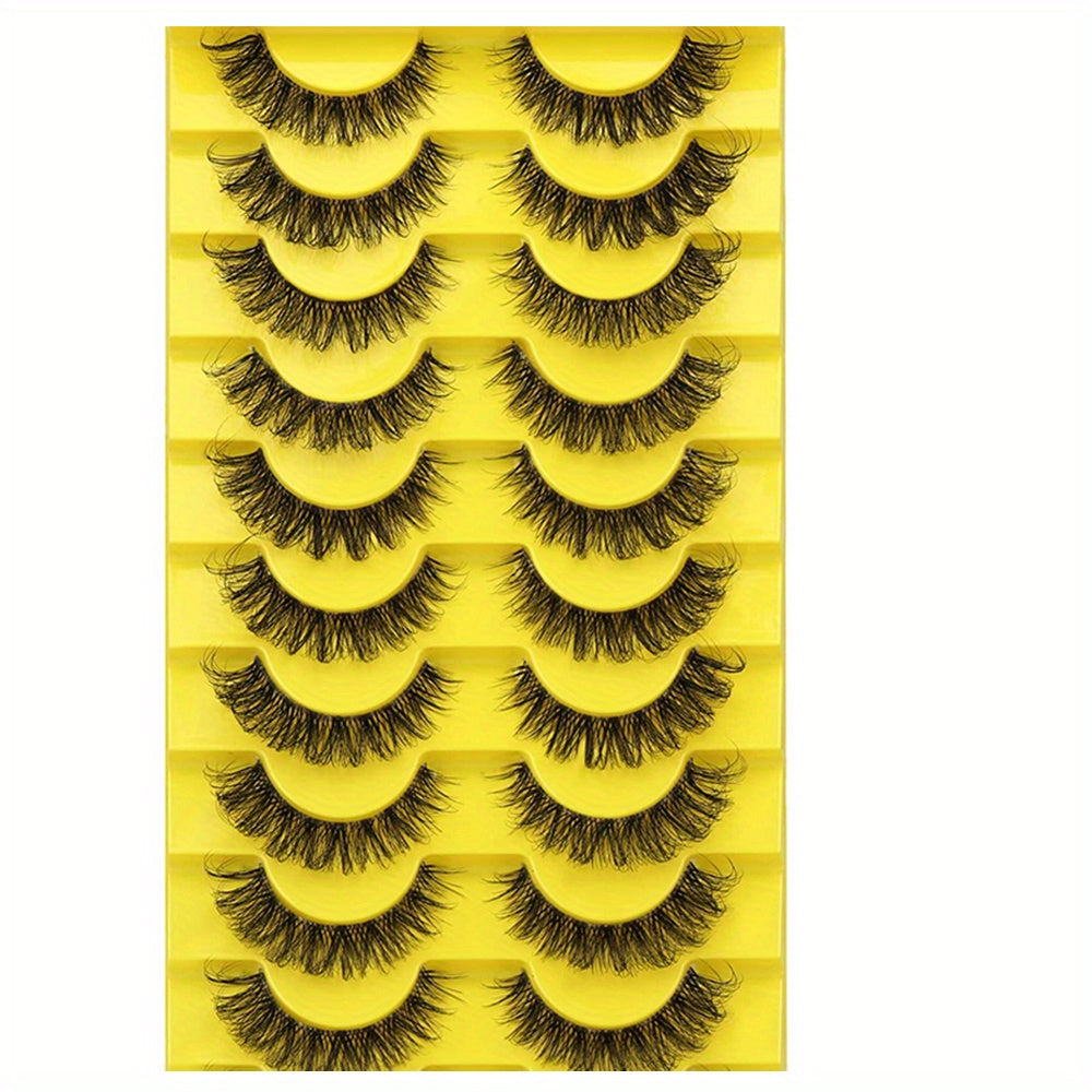 10 Pairs Faux Mink False Eyelashes Fluffy Dramatic Volume Makeup