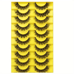 10 Pairs Faux Mink False Eyelashes Fluffy Dramatic Volume Makeup