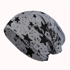 Unisex Double Layer Thin Beanie Hat with Pentagram Pattern