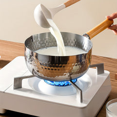 Yukihira Saucepan 7.87 Stainless Steel Nonstick Pot with Wooden Handle