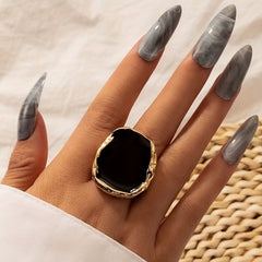 Retro Chunky Resin Acrylic Rings Jewelry Accessories For Women Girls