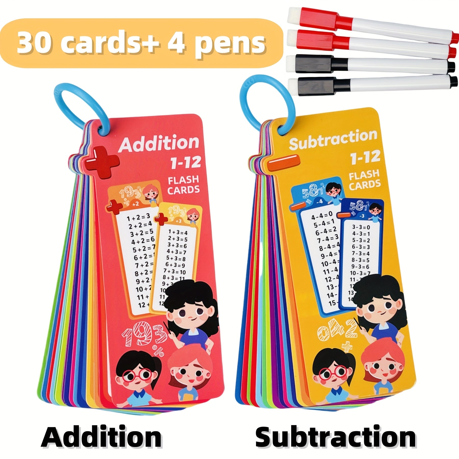 Math Flashcards 0-12: Addition, Subtraction, Multiplication, Division