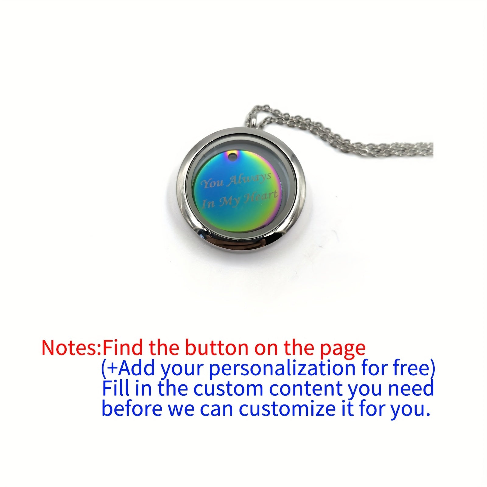Personalized Pet Memorial Pendant with Silver Screw Cap