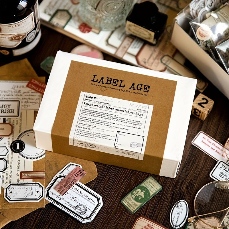 1000pcs Vintage Stickers for DIY Projects and Collages