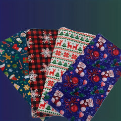 6pcs Christmas Fabric Assorted Pre-Cut Pack for DIY Bow Clothing Craft Doll Cost
